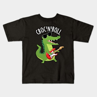 Croc N Roll Funny Crocodile Puns Kids T-Shirt